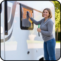 We go beyond the basics. Our team meticulously degreases and removes marks, moss, cobwebs, and mildew from every nook and cranny. MOTORHOME - Exterior Clean (including Roof, Vents, Windows, Awning and Solar Panels). from $290.00. Our motorhome exterior cleaning is designed to remove all